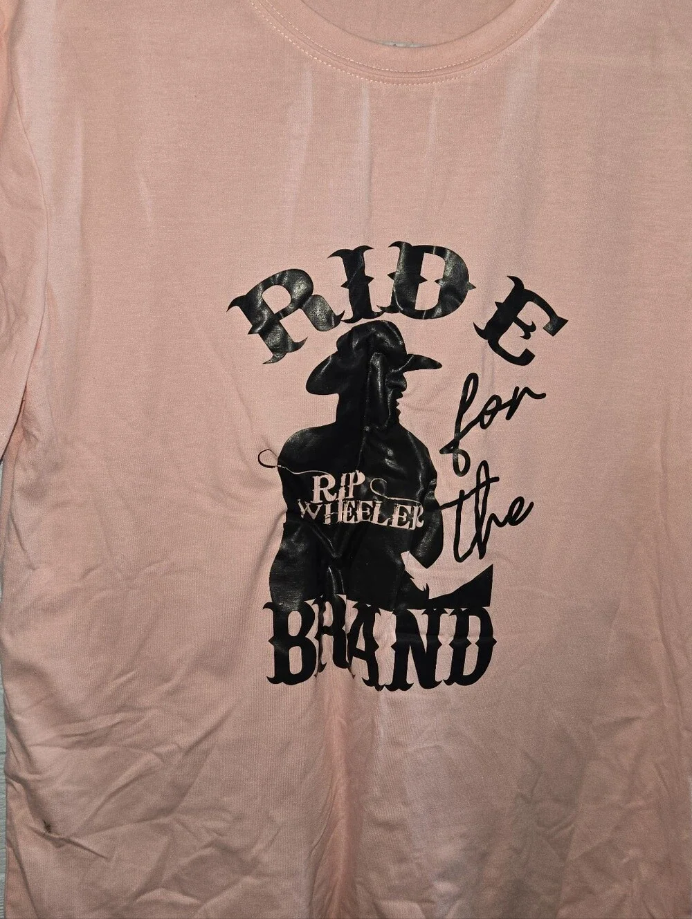 Womens Pink Graphic Tee 'Ride for the Band' Costal Cowgirl Shirt Size XL